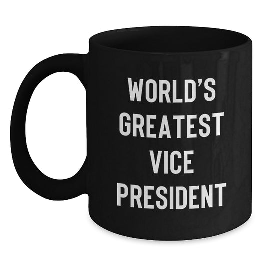 Funny Vice President Gifts for Men, World's Greatest Vice President Black Coffee Mug, Perfect Father's Day Unique Gifts from Family - Main