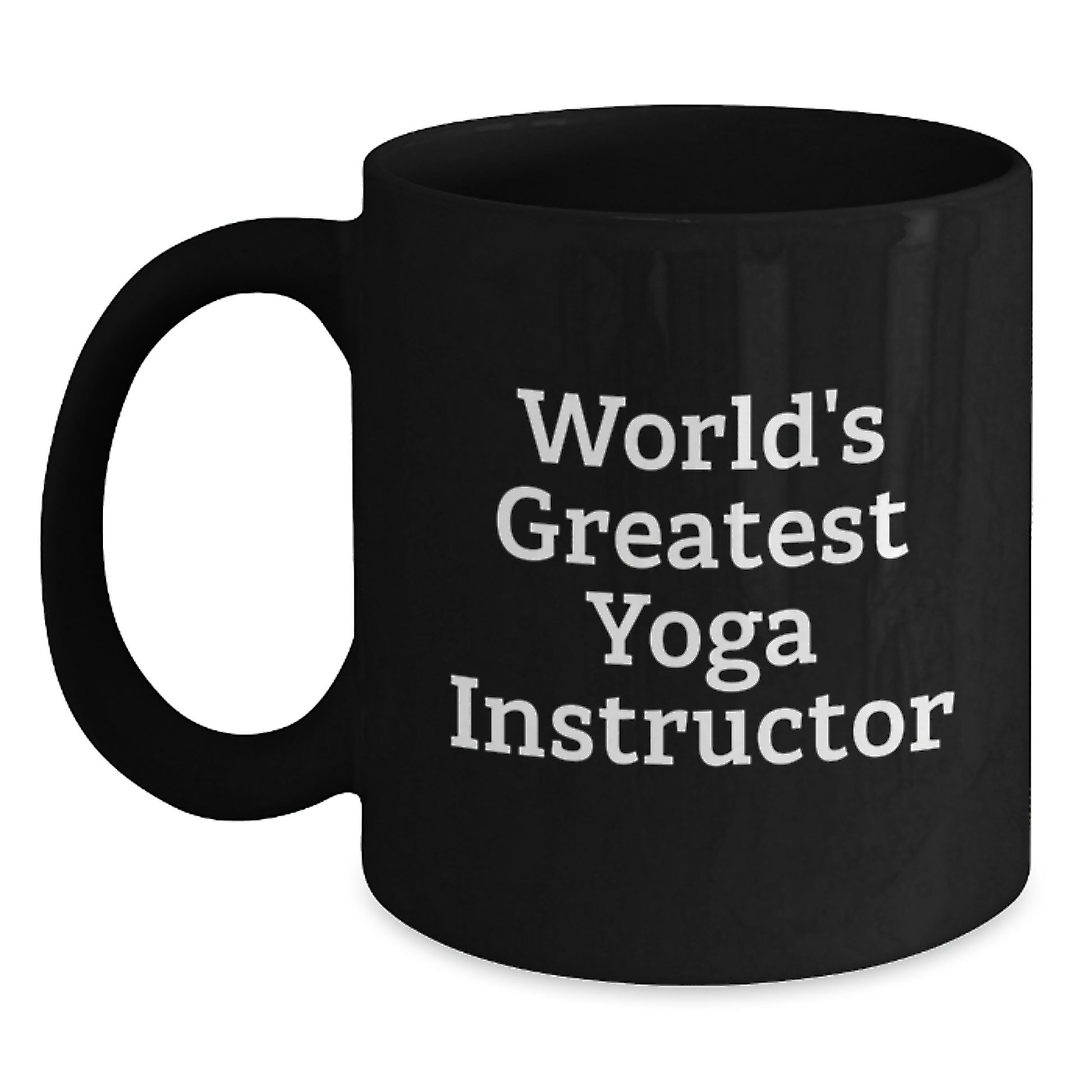 Funny Yoga Instructor Quote Gifts for Mom, Black Coffee Mug, World's Greatest, Unique Mother's Day Present Ideas for Yoga Enthusiasts, Gifts from Family - Main