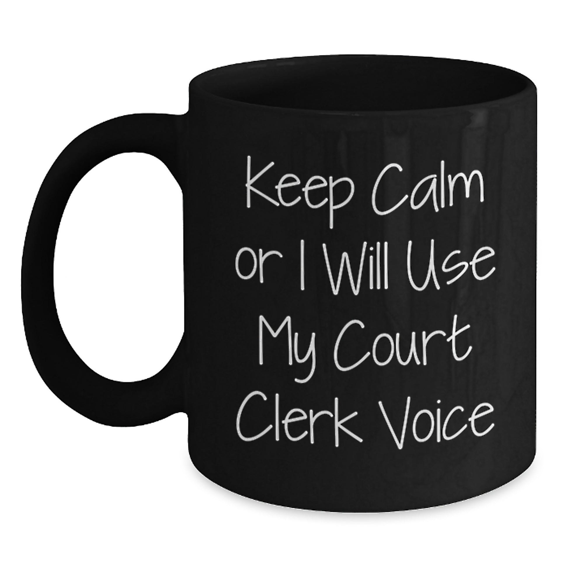 Court Clerk Keepsake Black Coffee Mug for Him 11oz Ceramic Birthday Gift - Main
