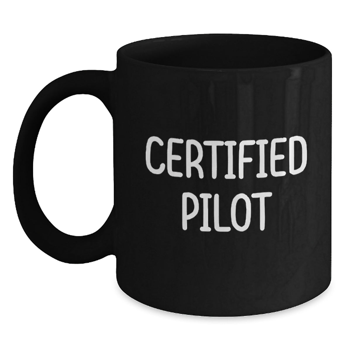 Funny Pilot Gifts for Men, Unique Birthday Unique Gifts from Friends to Certified Pilot, Black Coffee Mug with Inspirational Quote - Main