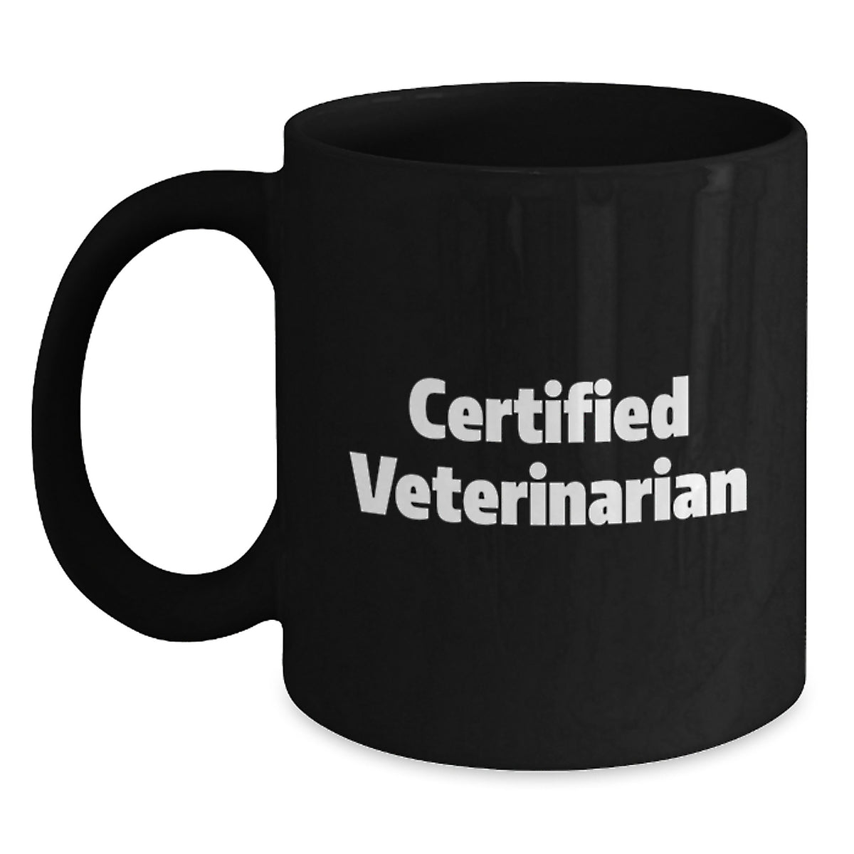 Funny Gifts from Men to Veterinarian Friends on Birthday - Black Coffee Mug - 'Veterinarians Save Lives, But Coffee Saves Us' - Main