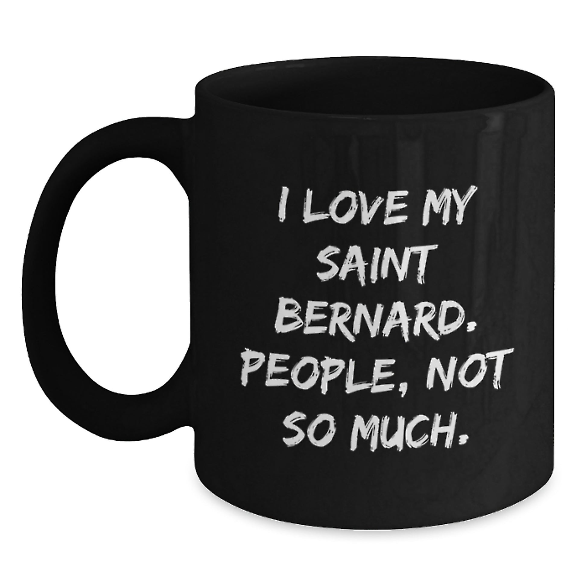 Funny Saint Bernard Dog Lover Gifts from Men Women Friends to Family on Valentine's Unique Black Coffee Mugs - Main