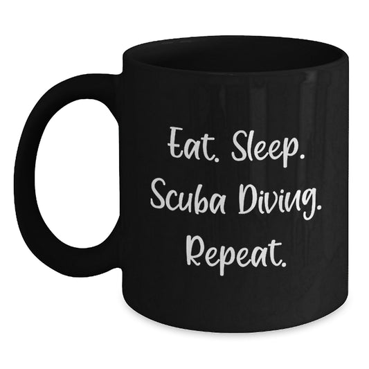 Scuba Diving Inspired Funny Black Coffee Mug Gifts for Scuba Diving Men from Friends - Main
