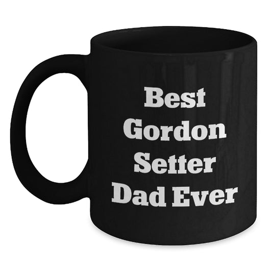 Gordon Setter Dog Father's Day Funny Gift for Dad Black Coffee Mug - Best Dad Ever - Main