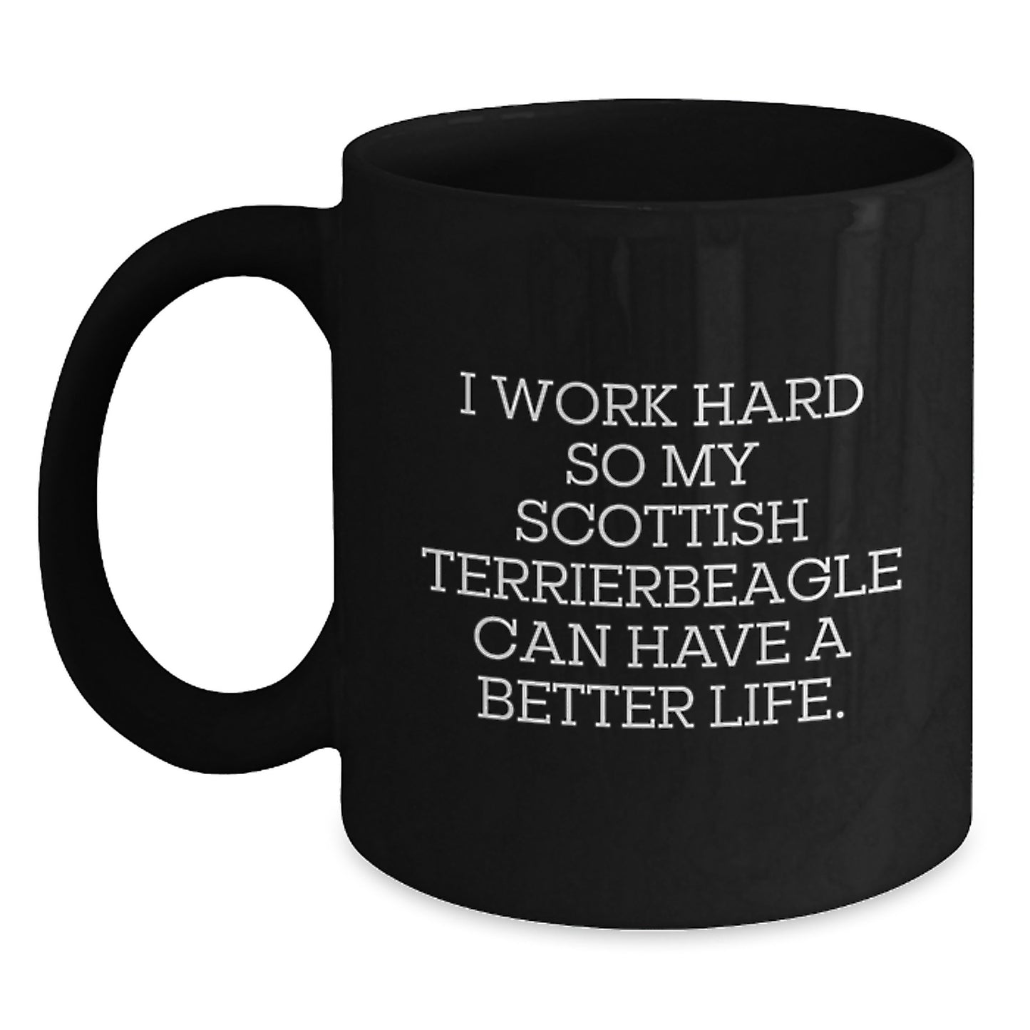 Scottish Terrier Dog Lover Gifts from Men to Family, Funny I Work Hard Coffee Mug, Birthday Unique Gifts for Scottish Terrier Dog Parents - Main