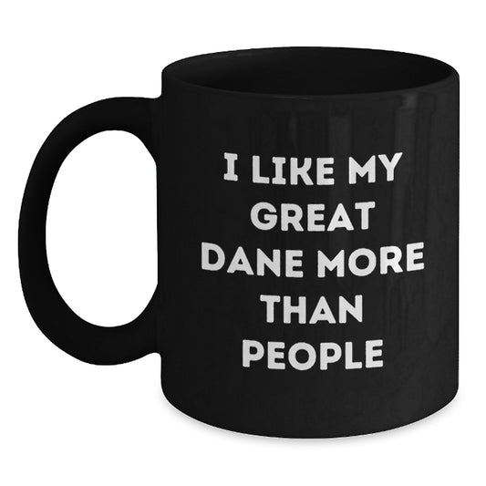 Unique Great Dane Dog Black Coffee Mugs Funny Quote Gifts for Men from Family, Great Dane Lover Black Coffee Mug Valentine's Unique - Main
