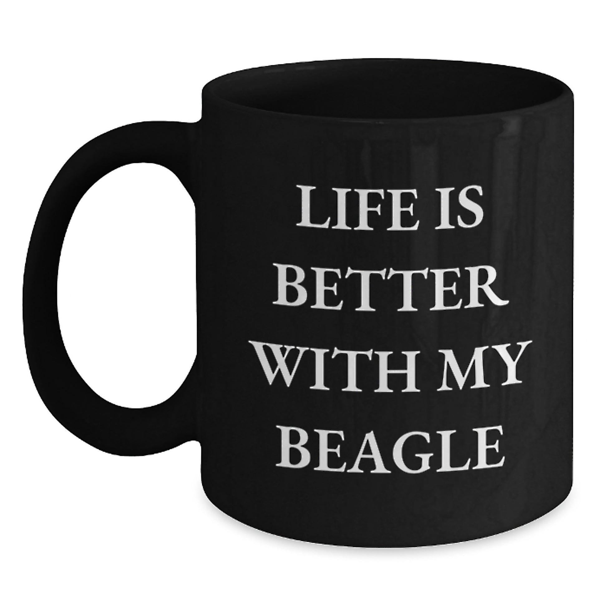 Funny Beagle Dog Gifts for Men from Friends on Valentine's Unique Black Coffee Mugs - Main
