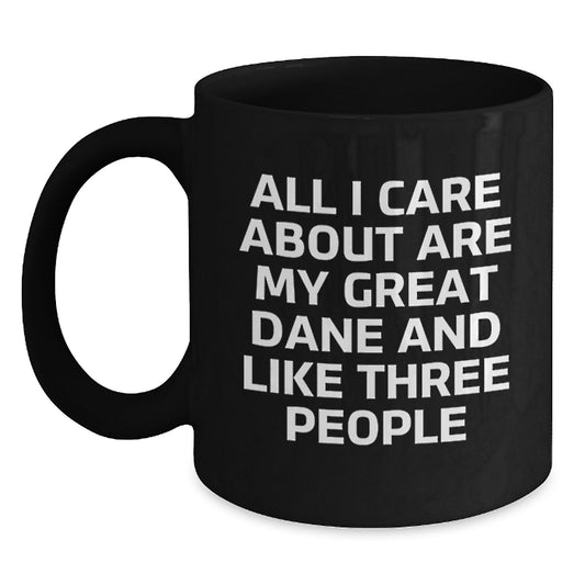 Funny Great Dane Dog Gifts for Birthday - Black Coffee Mug from Friends for Great Dane Lovers - Main