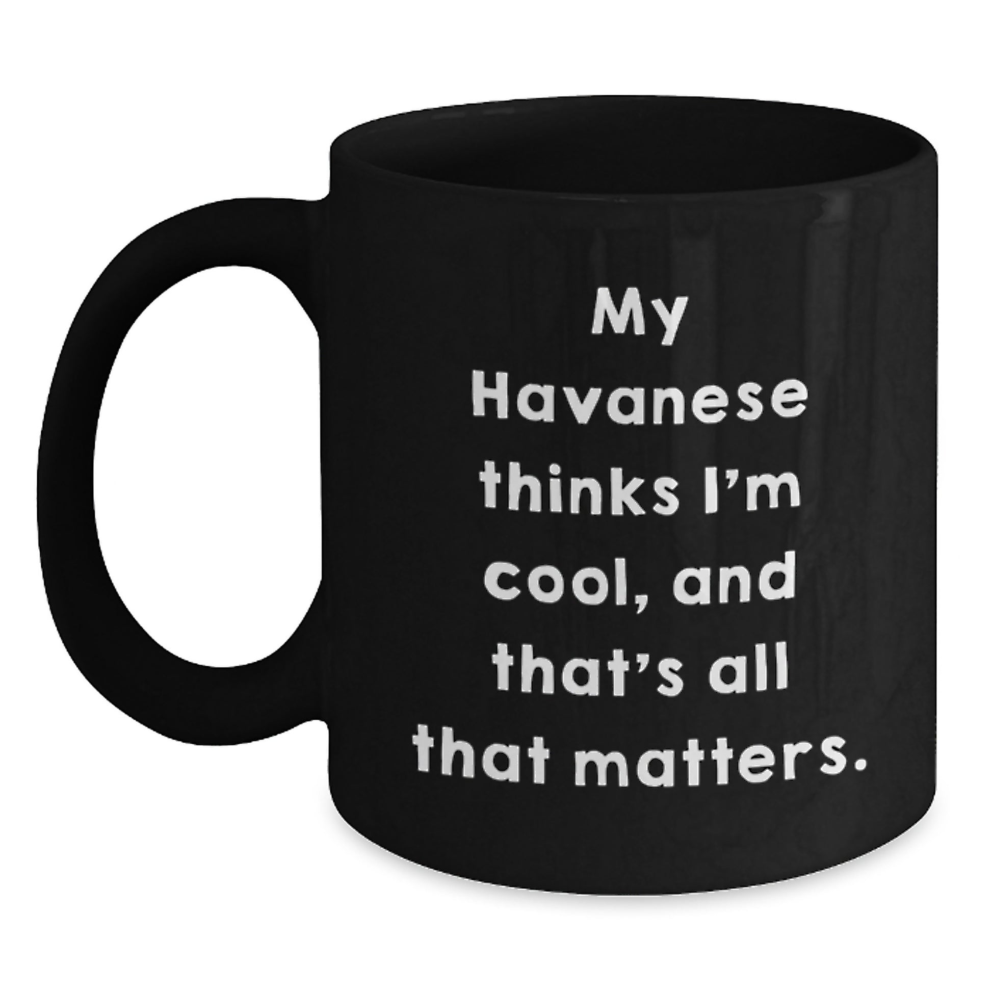 Funny Havanese Dog Gifts for Men from Friends, Birthday Unique Mugs with Havanese Thinks I'm Cool Quote - Main