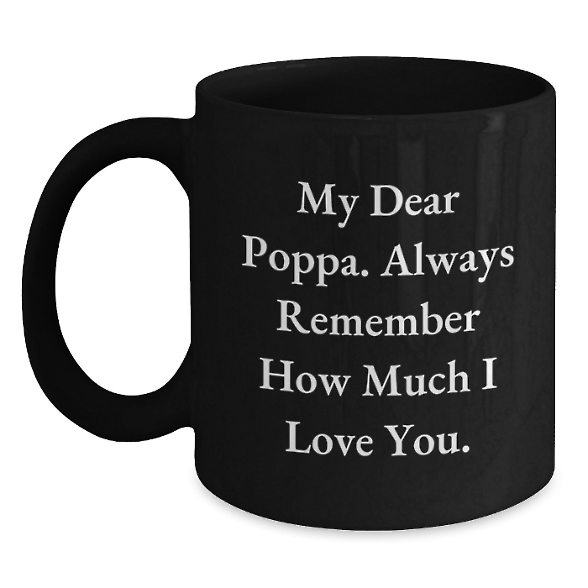 Poppa Keepsake Black Ceramic Coffee Mug 11oz Birthday Gift for Him - Main