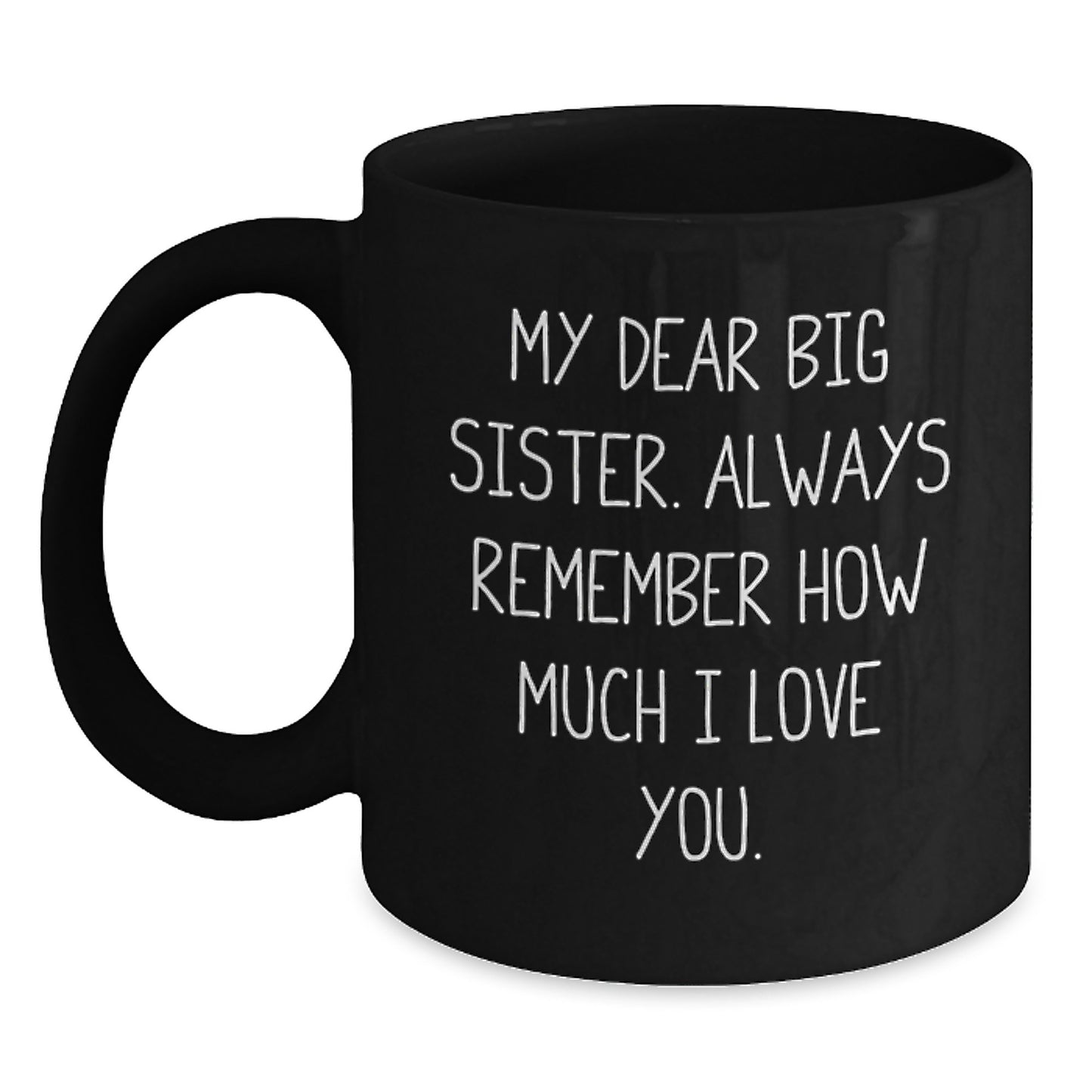Big Sister Keepsake Black Coffee Mug Ceramic 11oz Birthday Gift for Her - Main
