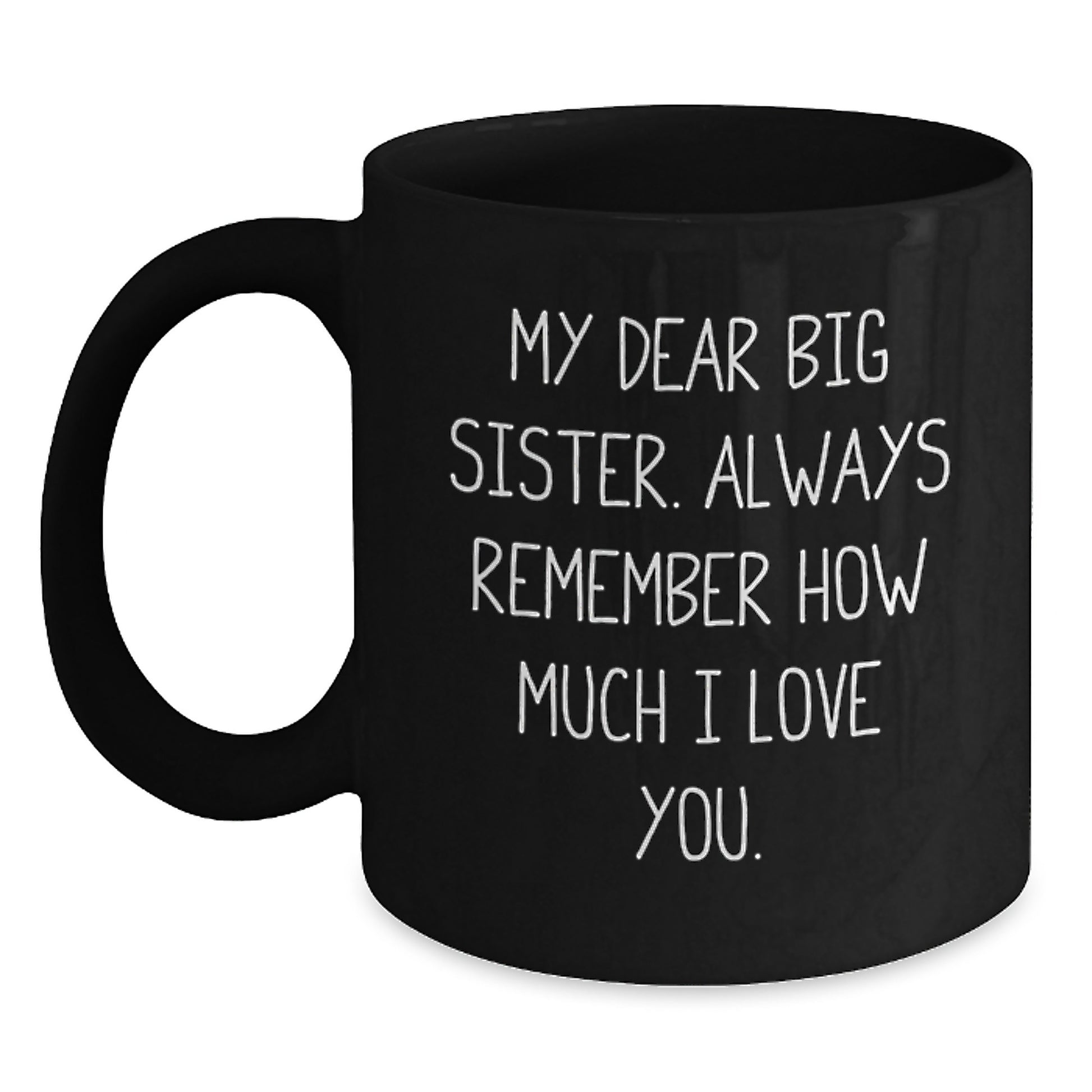 Big Sister Keepsake Black Coffee Mug Ceramic 11oz Birthday Gift for Her - Main