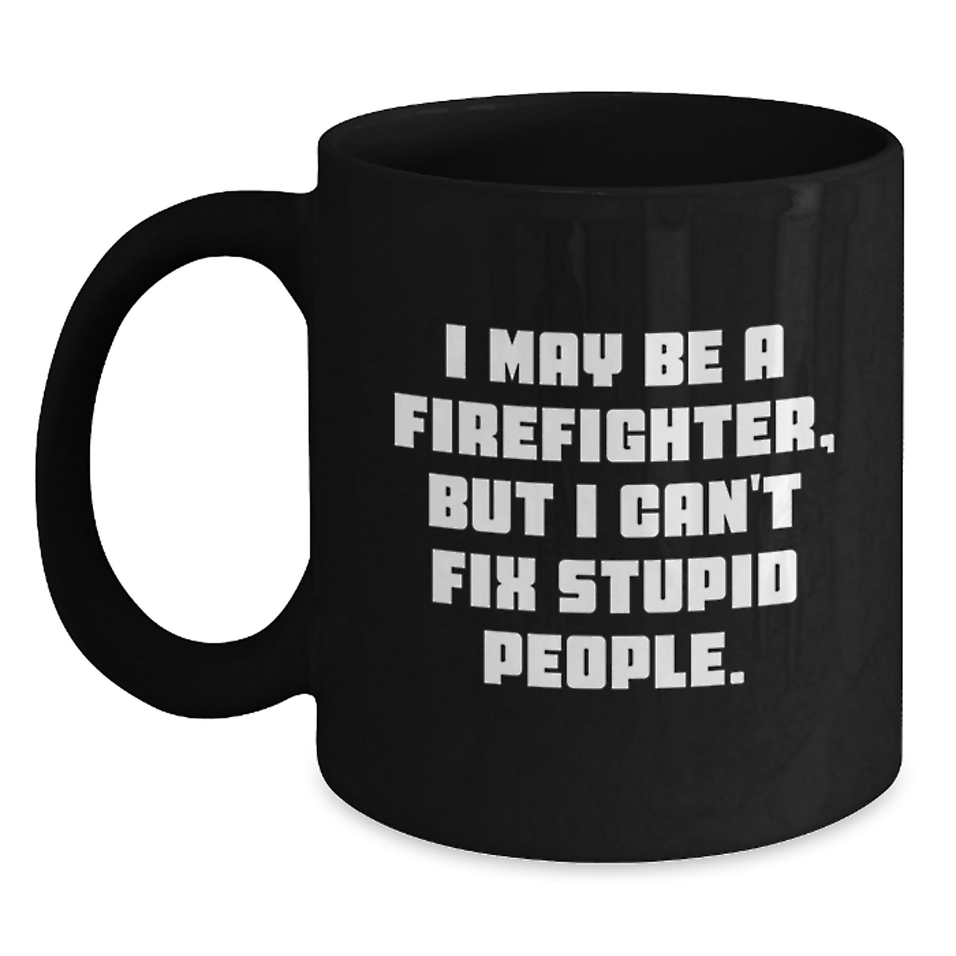 Firefighter Keepsake Ceramic Black Coffee Mug for Him Birthday Gift - Main