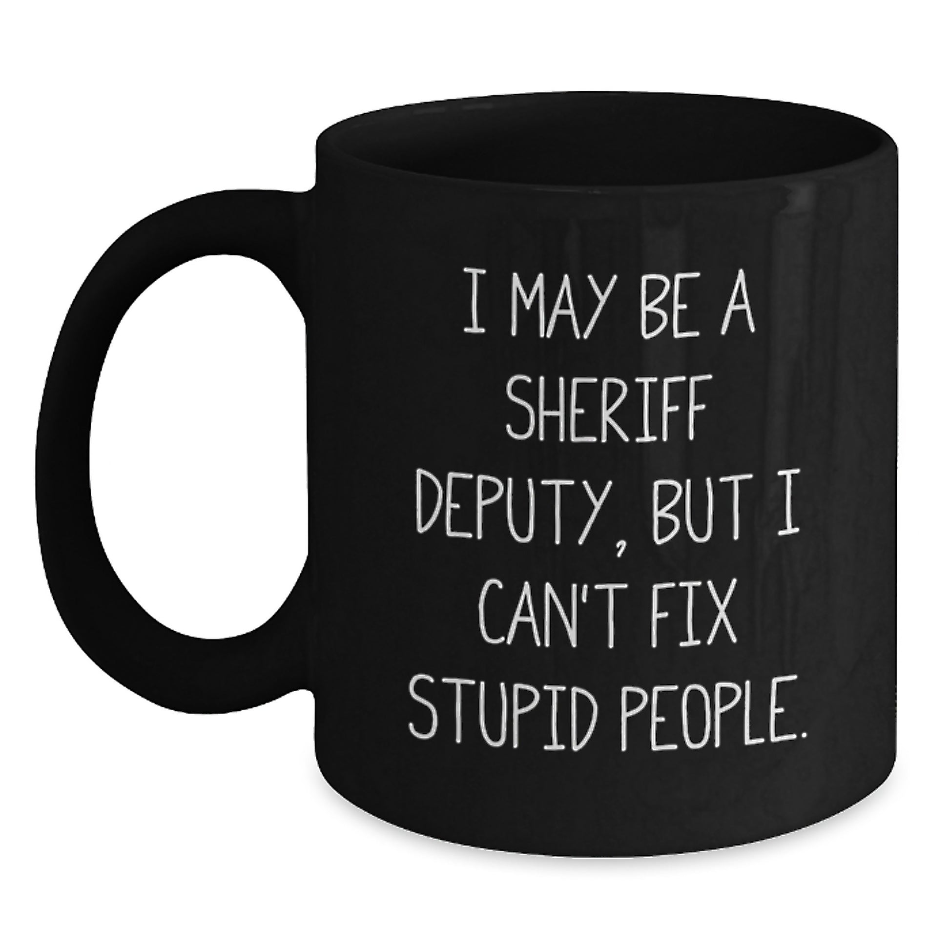 Sheriff Deputy Keepsake Black Coffee Mug 11oz for Him Graduation Gift - Main