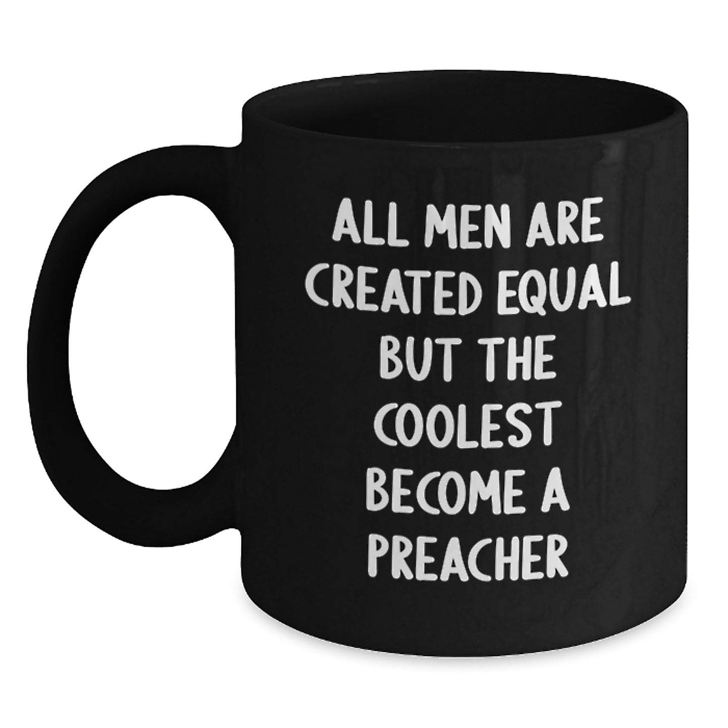 Funny Preacher Gifts for Dad, Unique Black Coffee Mug for Preacher Enthusiasts, Great Father's Day Unique Gifts from Men - Main