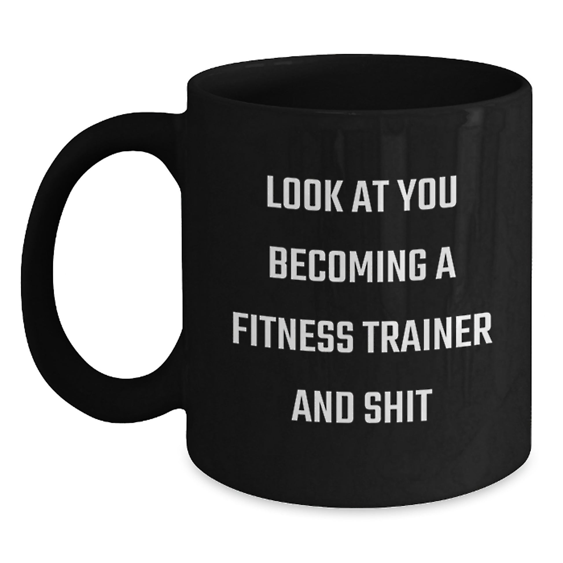 Funny Fitness Trainer Gifts - Black Coffee Mug for Fitness Enthusiasts, Unique Mother's Day Unique Gifts from Men to Fitness Trainers - Main