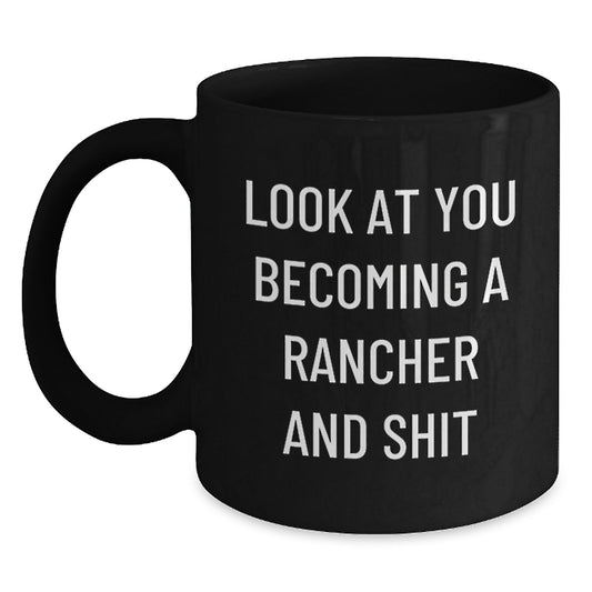 Sassy Rancher Black Coffee Mug for Friends Novelty Birthday Gift - Main