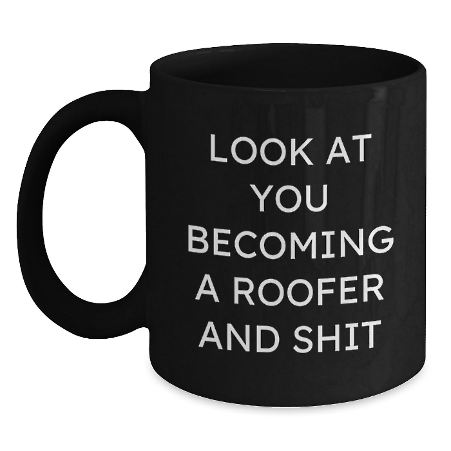 Roofer Keepsake Premium Ceramic Black Coffee Mug for Him Birthday Gift - Main