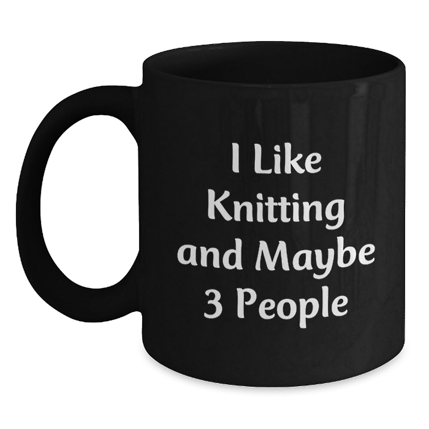 Birthday Gift Knitting Black Coffee Mug Present for Her and Cozy - Main