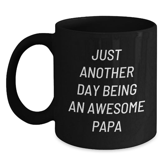 Unique Papa Black Coffee Mug Funny Gift for Papa from Son or Daughter on Graduation Day - Main