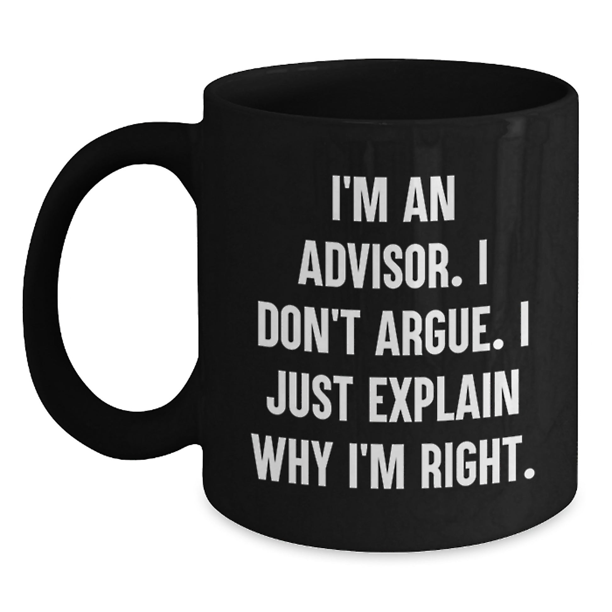 Advisor Keepsake Black Coffee Mug for Him Birthday Gift Sleek Ceramic - Main
