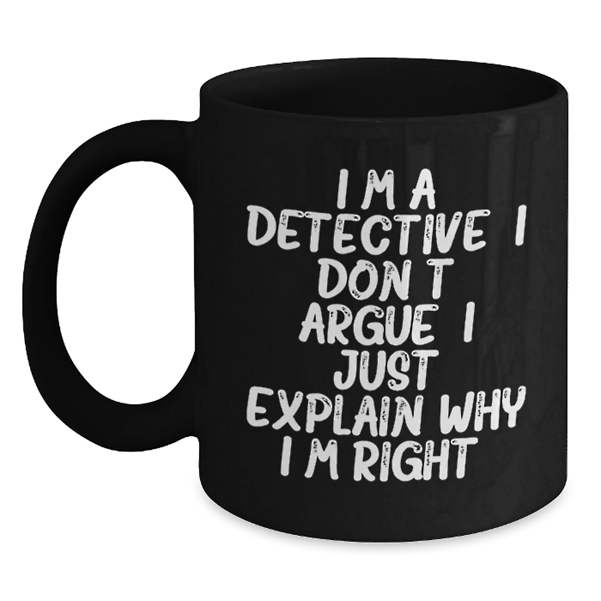 Detective Keepsake Black Mug for Him Birthday Gift Surprise Ceramic - Main