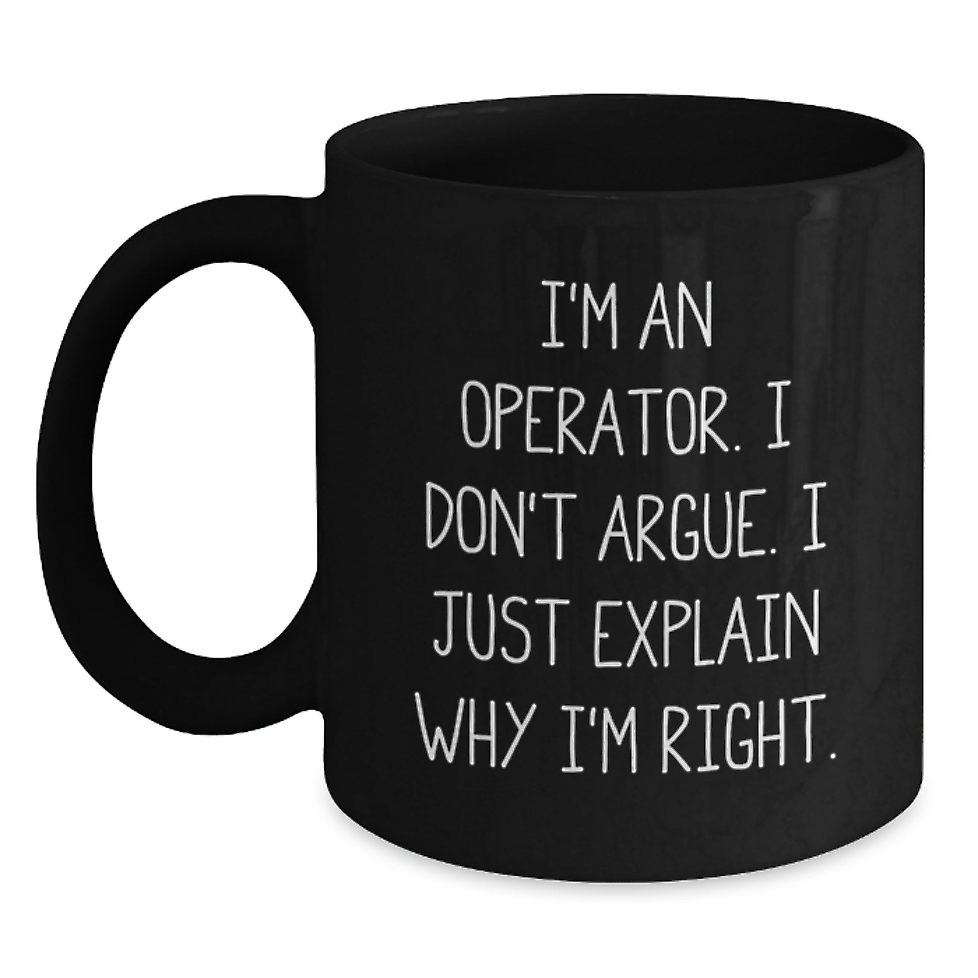 Operator Keepsake Black Coffee Mug for Him Birthday Gift with 15oz - Main