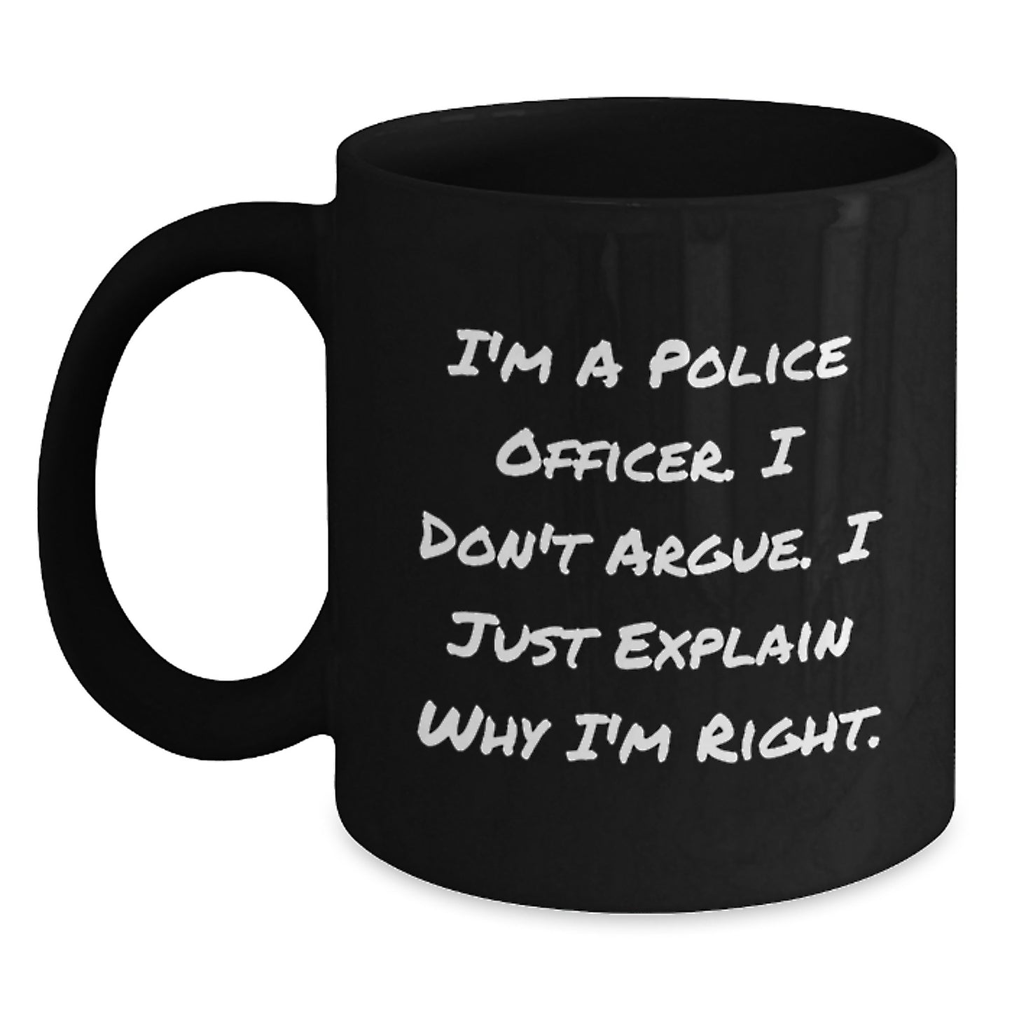 Police Officer Keepsake Ceramic Black Coffee Mug for Him Birthday Gift - Main