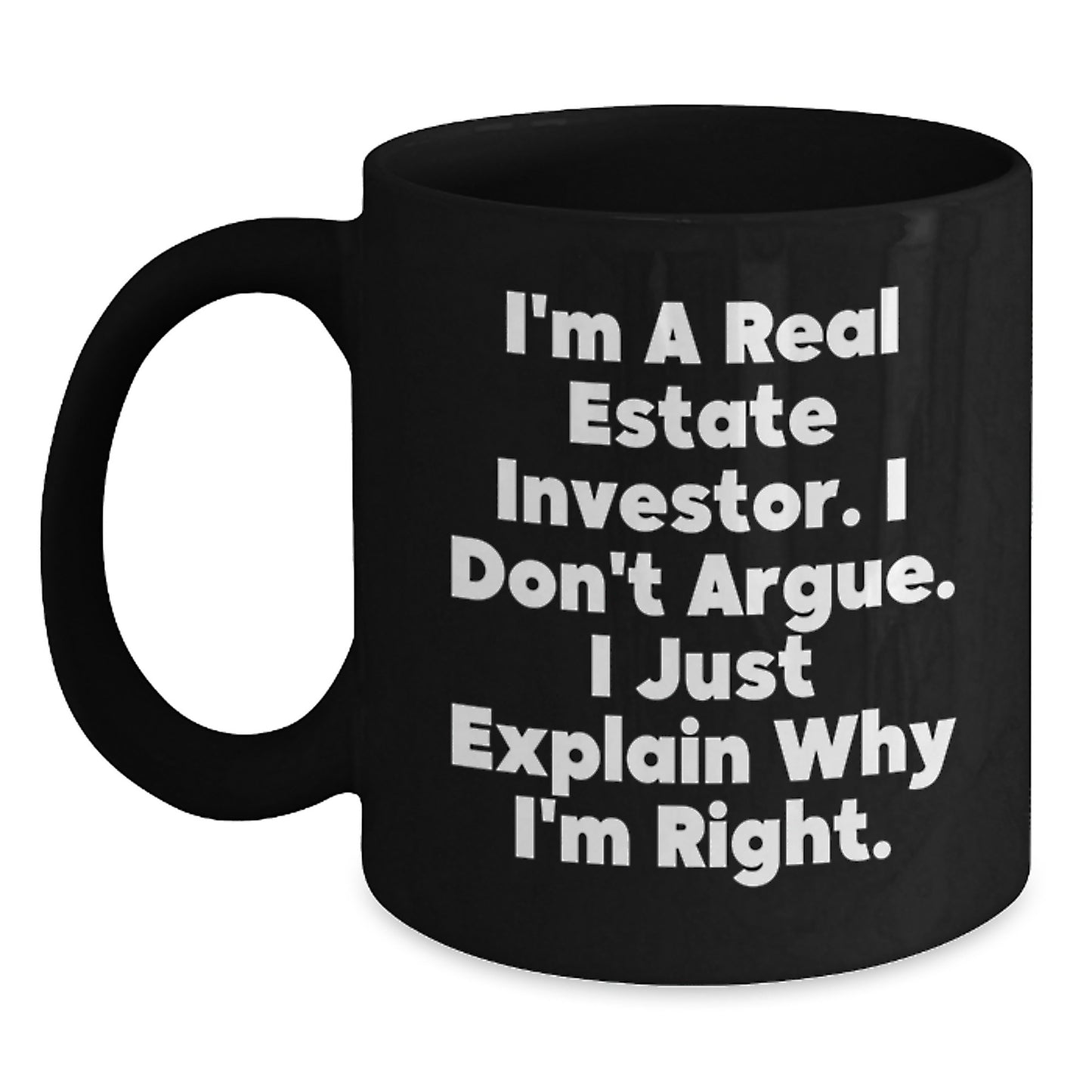 Funny Real Estate Investor Gifts for Mom Mother's Day Black Coffee Mug from Son - Main