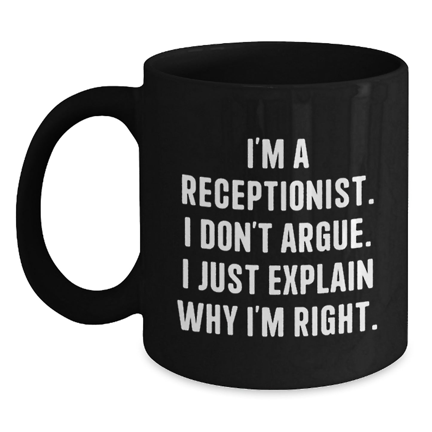 Funny Gifts for Receptionists, Black Coffee Mug, Graduation Unique Gifts from Friends, Women - Main