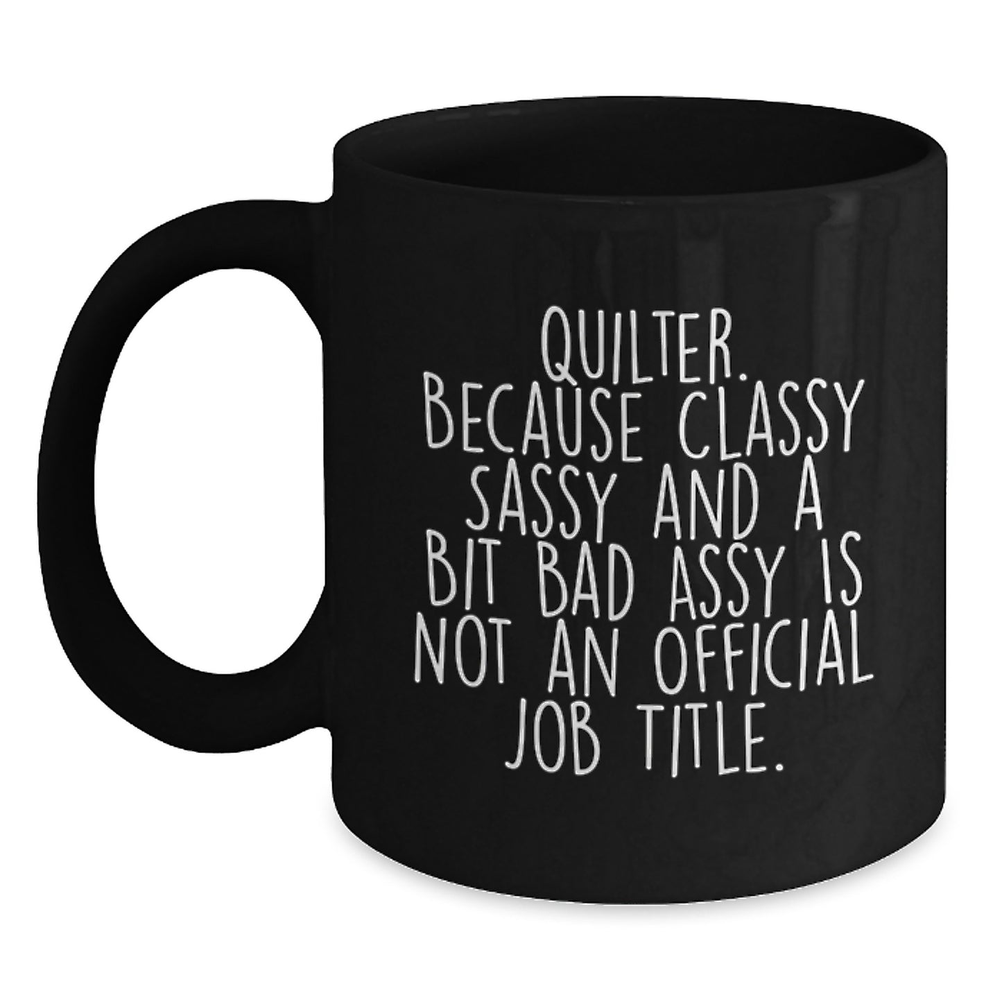 Birthday Gift for Her Quilter Black Coffee Mug Present - Main