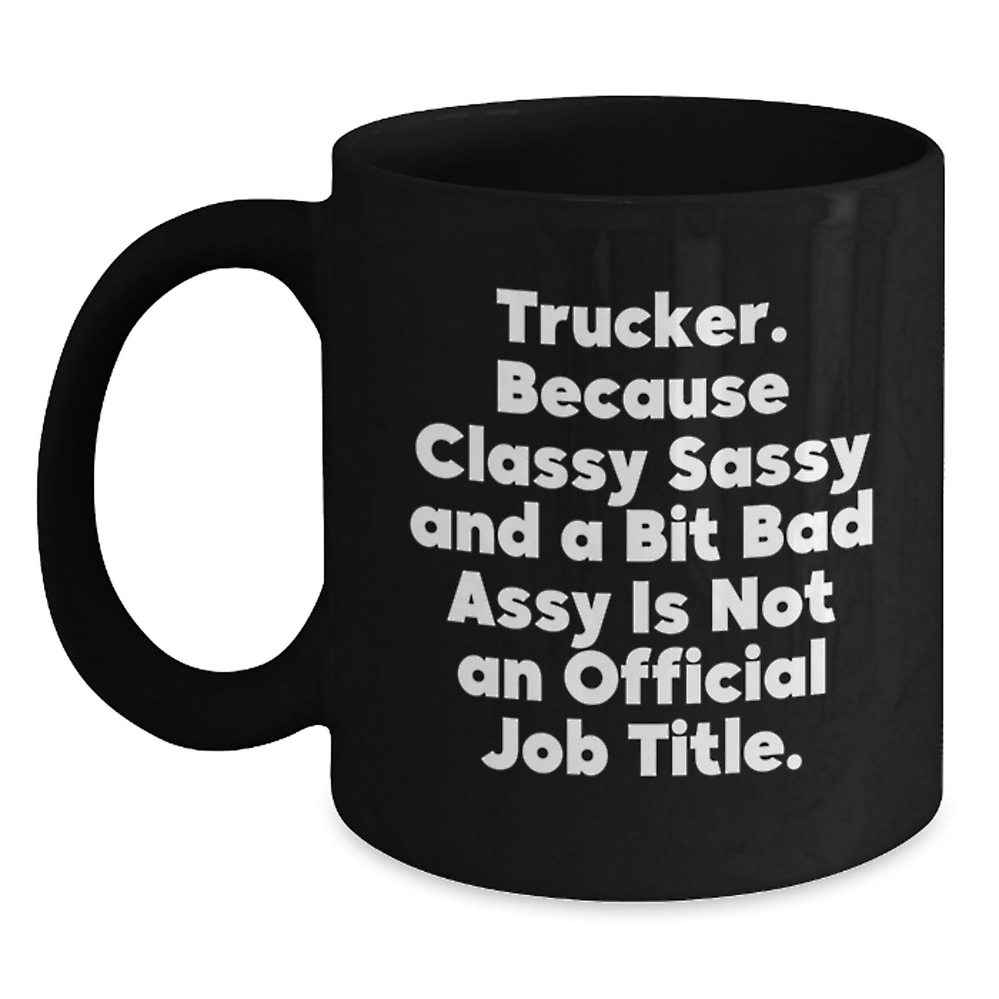 Trucker Keepsake Black Ceramic 11oz Coffee Mug for Him Birthday Gift - Main