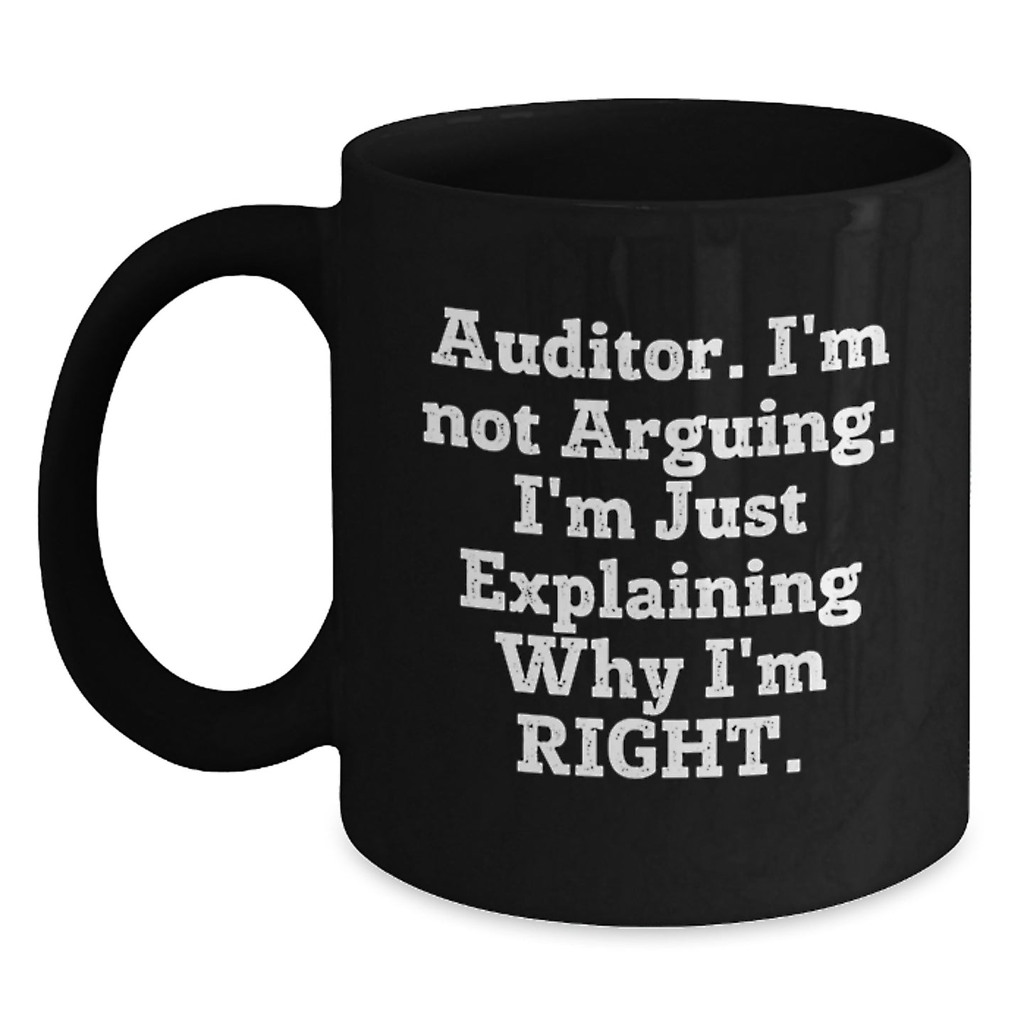 Birthday Gift Auditor Black Coffee Mug for Her Present - Main