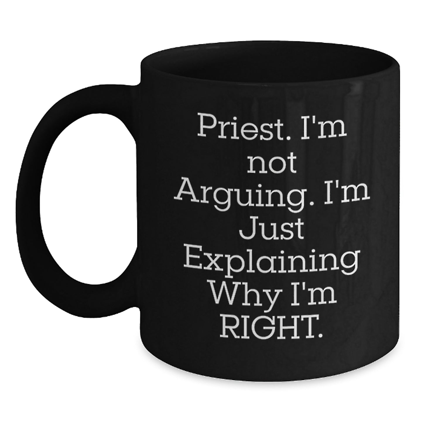 Priest Keepsake Black Coffee Mug for Him 11oz Ceramic Birthday Gift - Main