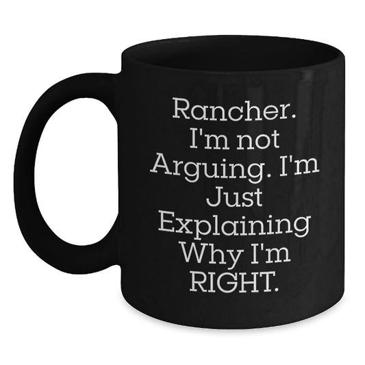 Rancher Keepsake Premium Black Coffee Mug for Him 11oz Birthday Gift - Main