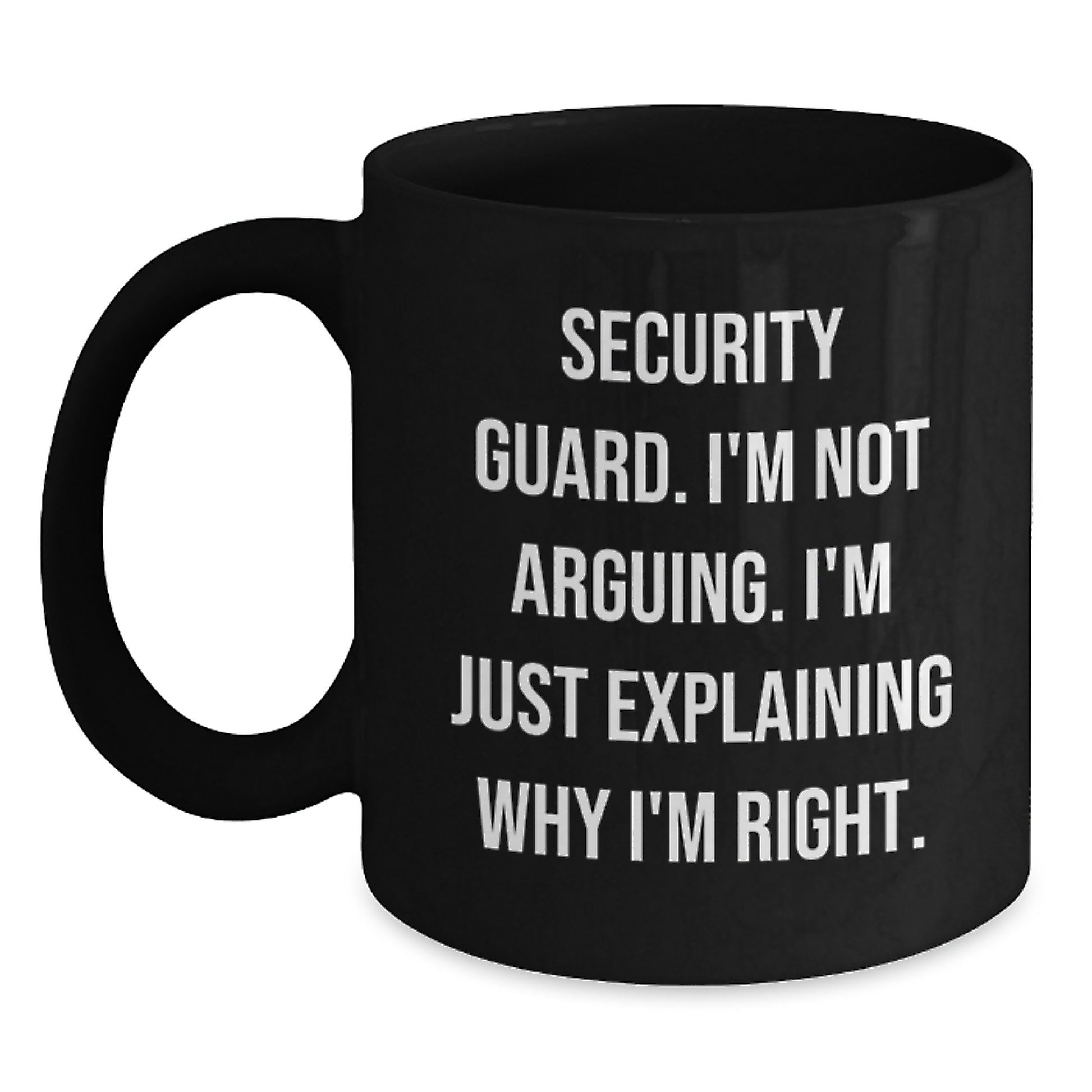 Security Guard Funny Coffee Mug, Gifts for Security Guard Men, Security Guard Birthday Unique Gifts, Funny Quote Coffee Mug, Gifts from Friends, Black Ceramic Coffee Mug - Main