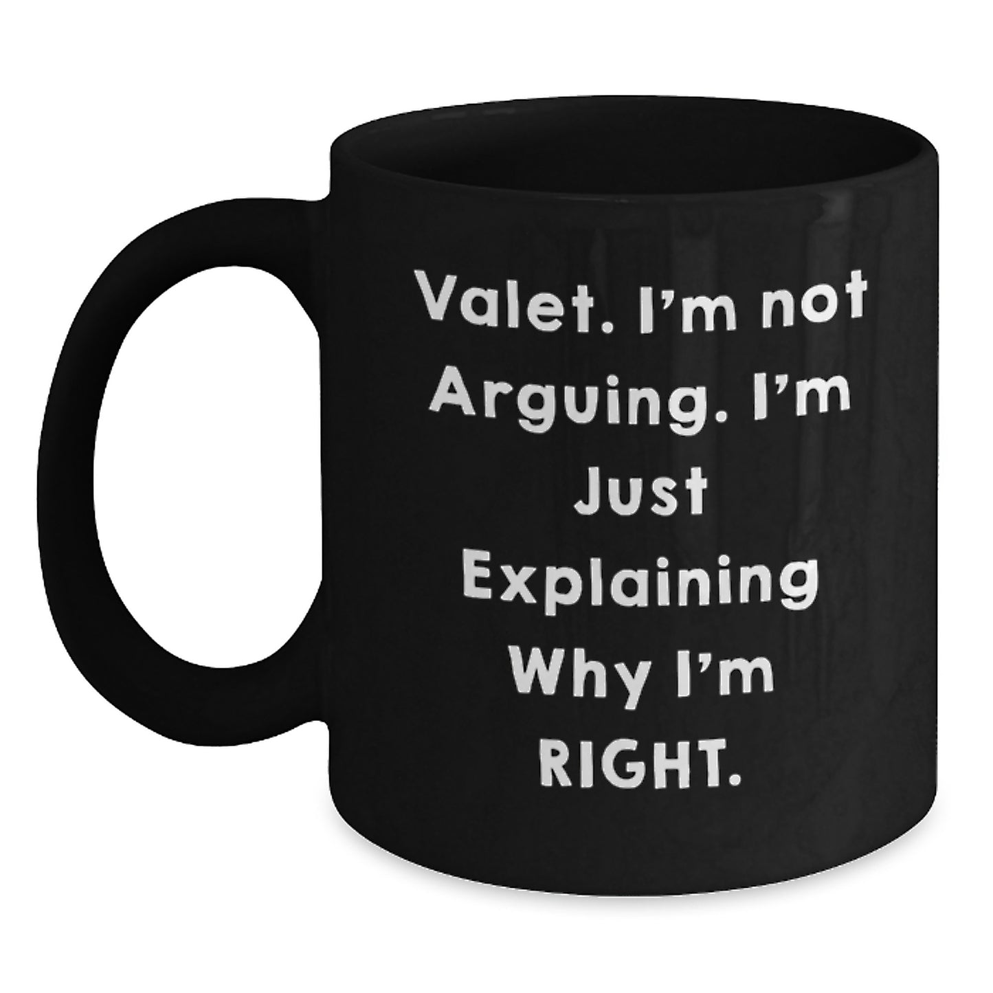 Funny Valet Gifts, Unique Black Coffee Mugs for Mom, Gifts from Family, Quotes about Valet - Main