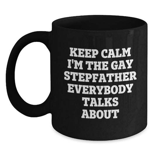 Quirky Stepfather Black Coffee Mug Novelty Birthday Gift for Friends - Main