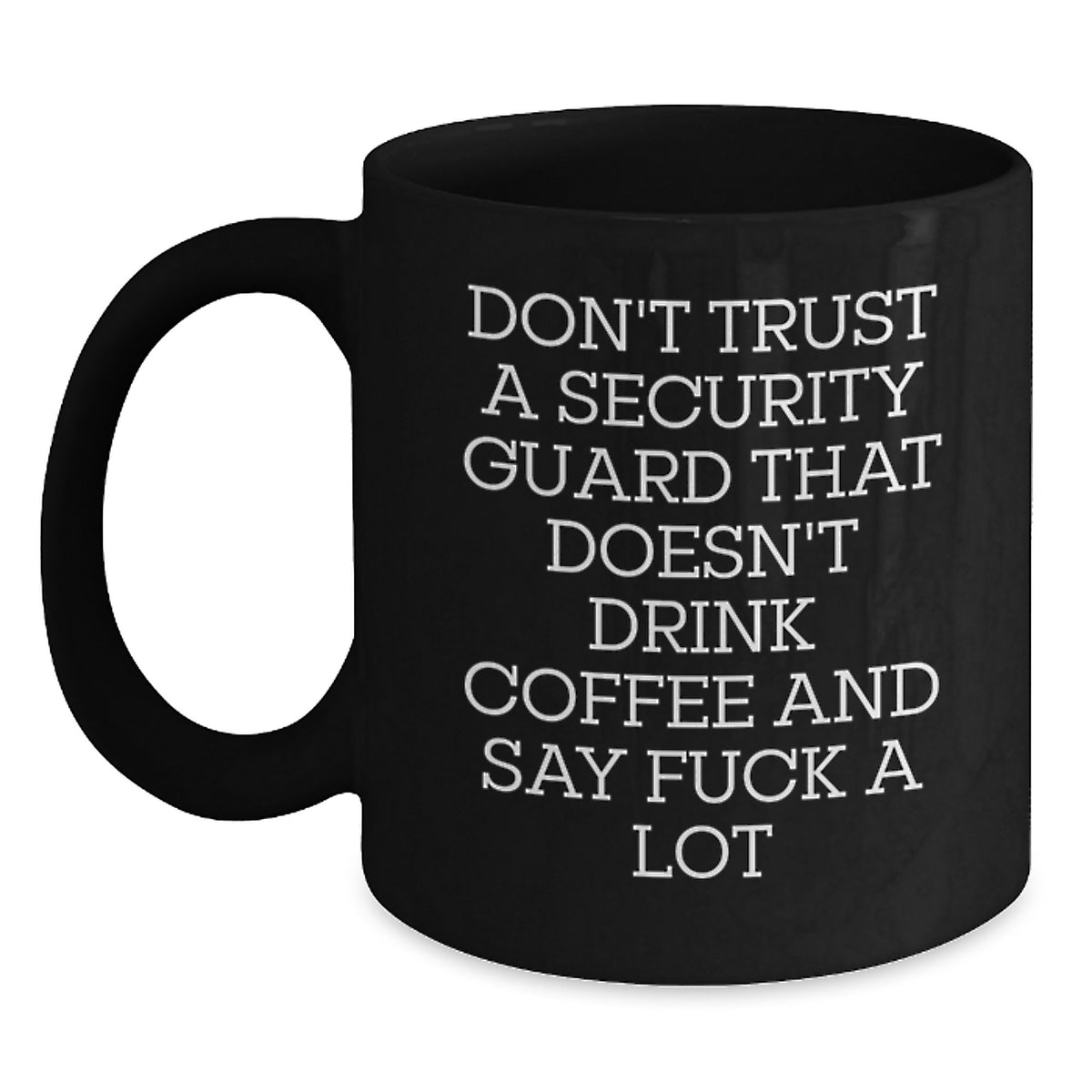 Birthday Gift Security Guard Black Coffee Mug for Her Present - Main