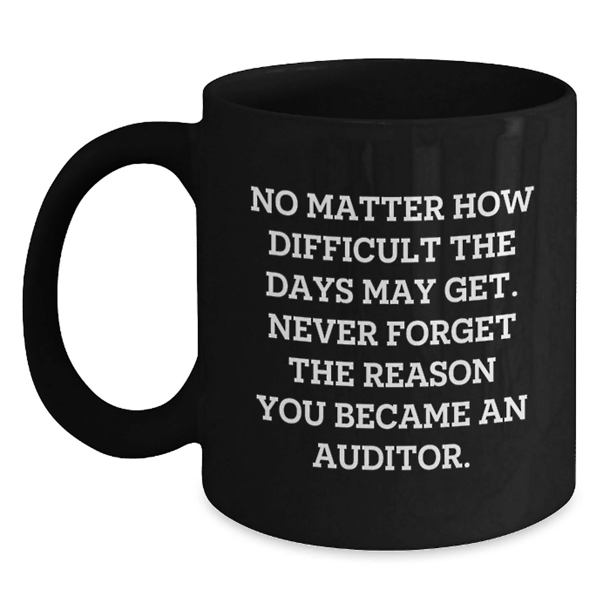 Funny Auditor Gifts from Family, Black Coffee Mug for Auditor, Never Forget the Reason You Became an Auditor - Main