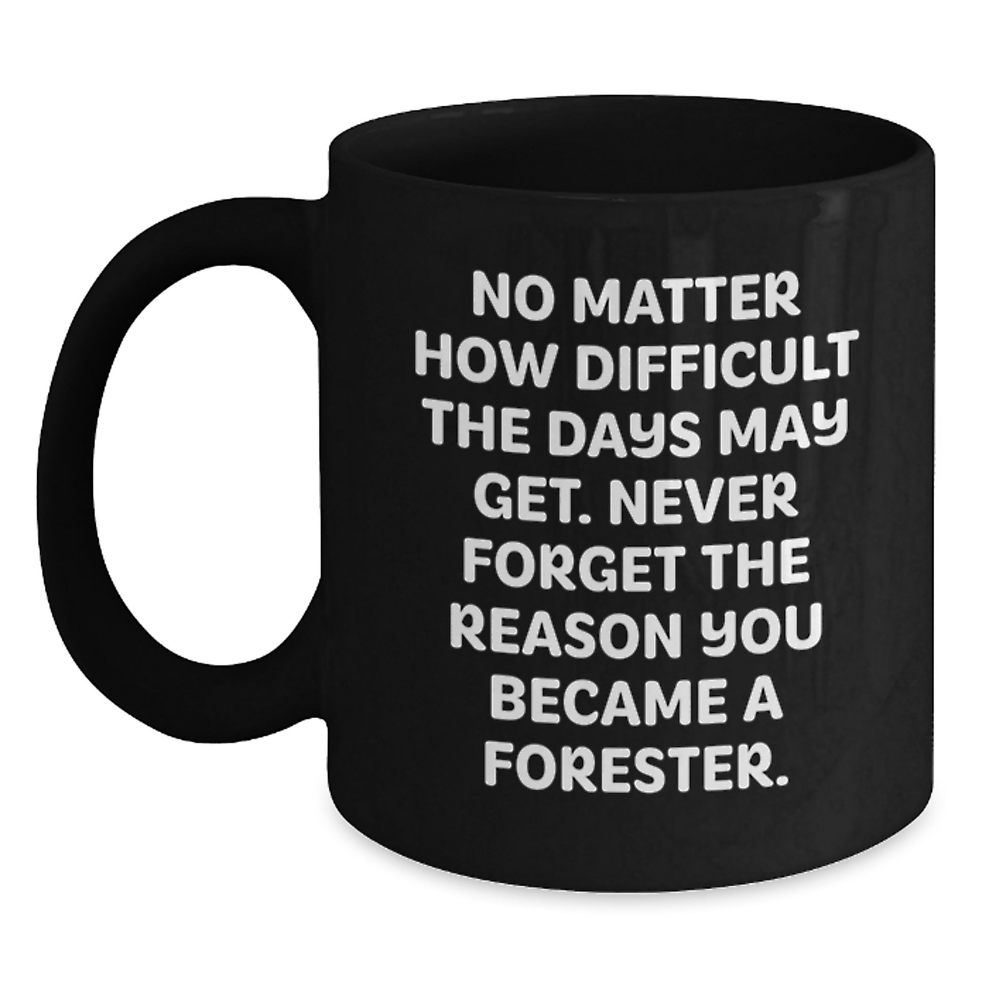 Inspiring Forester Gifts, Funny Quote on Black Coffee Mug, Perfect for Forester Graduation - Main