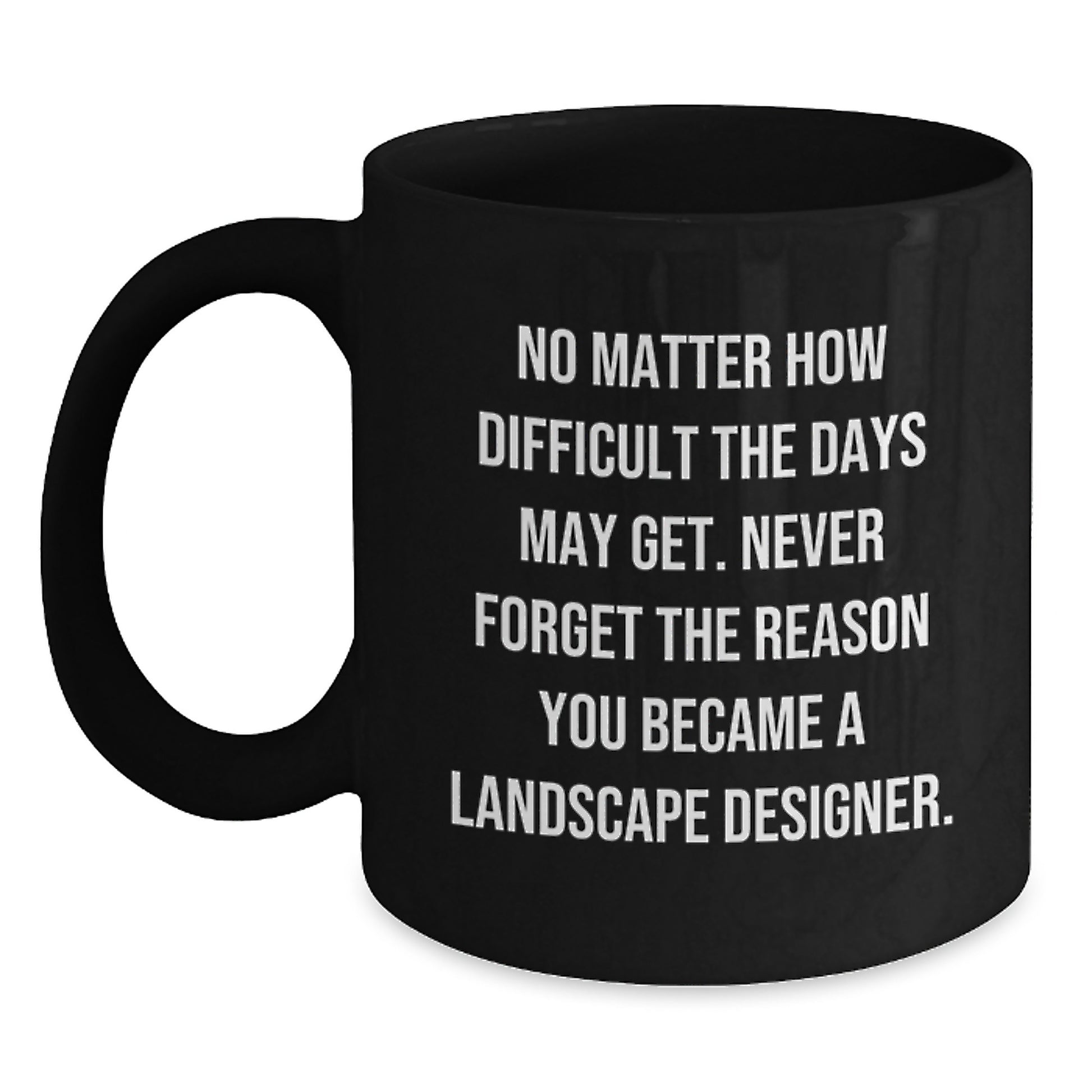 Landscape Designer Inspirational Black Coffee Mug - Gifts from Friends - Never Forget Your Reason - Graduation Unique Gifts - Main