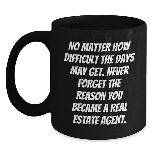 Real Estate Agent Gifts from Friends Unique Inspirational Ceramic Black Coffee Mug for Graduation - Main