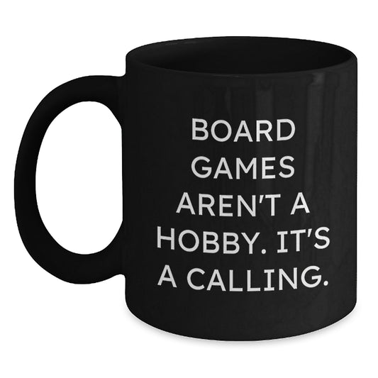 Funny Board Games Gifts for Men, Unique Graduation Unique Gifts from Friends, Black Coffee Mug for Board Games Enthusiasts, Inspirational Quote about Board Games - Main