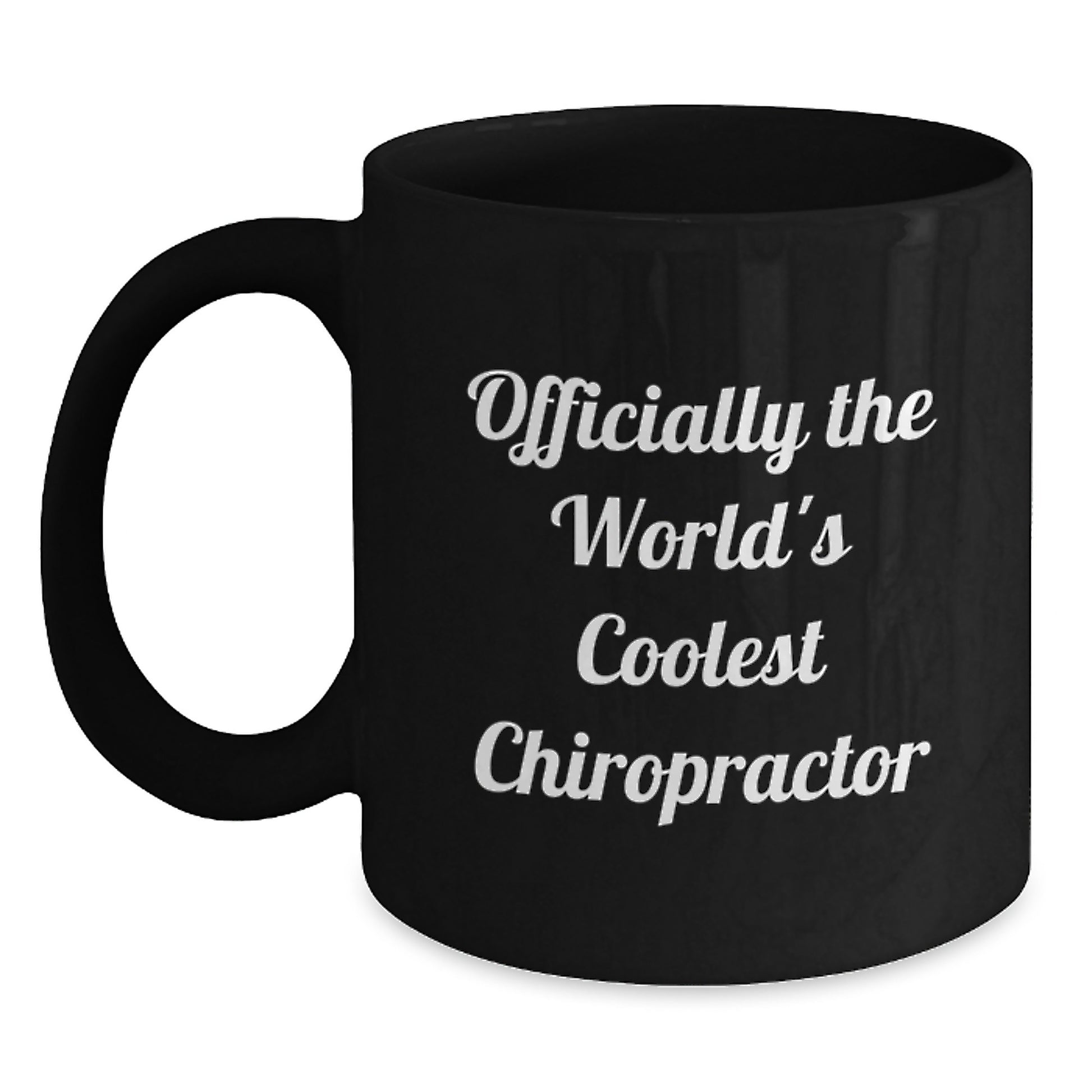 Funny Chiropractor Gifts for Men from Friends - Black Coffee Mug - Graduation Unique Gifts from Officially The World's Coolest Chiropractor - Main
