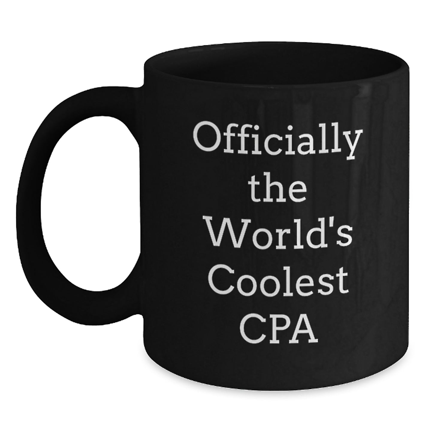 Funny CPA Gifts for Men from Friends, Officially The Worlds Coolest Cpa Black Coffee Mug, Graduation Unique Gifts - Main