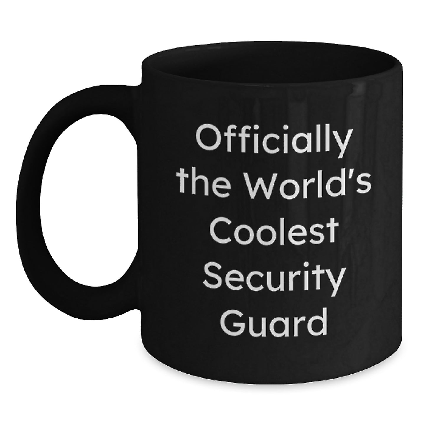 Funny Gifts for Security Guard, Officially The World's Coolest Security Guard Black Coffee Mug, Perfect Graduation Unique Gifts from Friends to Men Security Guards - Main