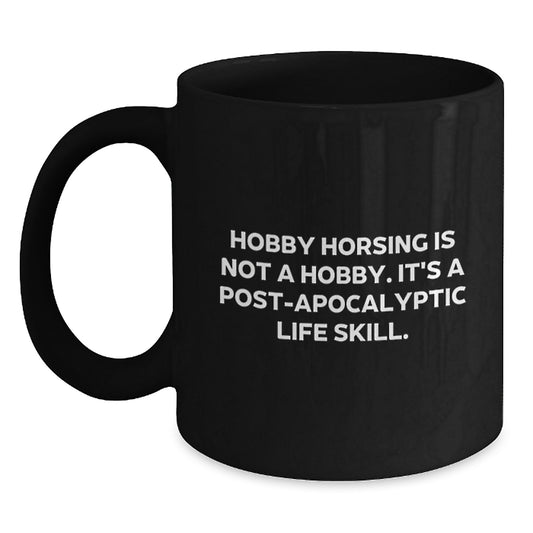 Funny Hobby Horsing Black Coffee Mug Gifts from Men to Graduation Unique Gifts for Women Friends Family - Main