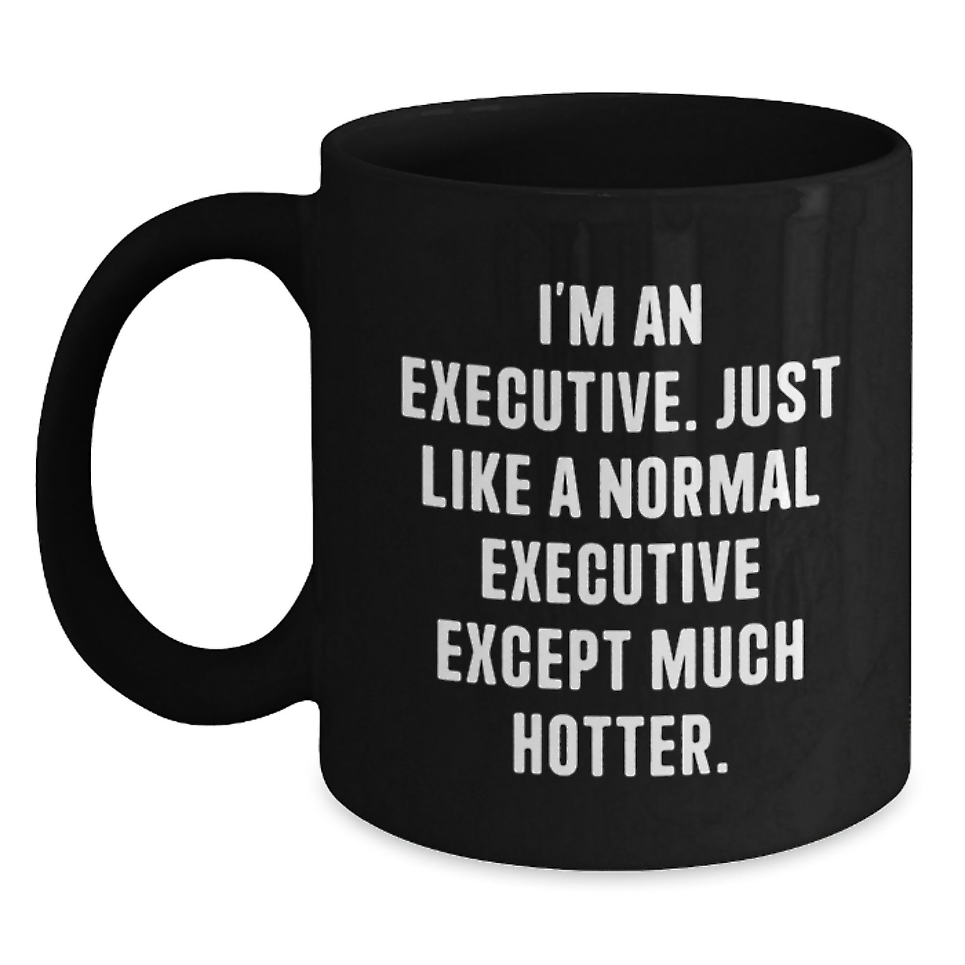 Executive Black Coffee Mugs Funny Gifts for Graduation from Friends, Unique Executive Humor, Black Coffee Mug for Men, Women, Coworkers - Main