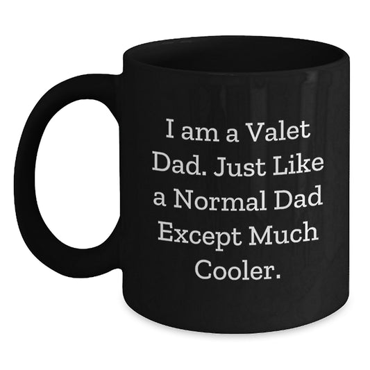 Funny Valet Dad Gifts from Friends to Valet - Unique Birthday Valet Coffee Mug, Black, 11oz or 15oz - Main